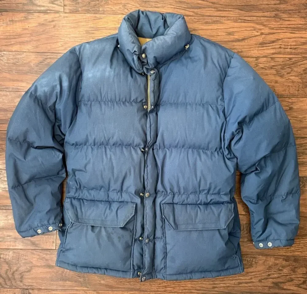 Vintage 70s 80s The North Face Down Puffer Jacket Mens Large Blue Parka No Hood